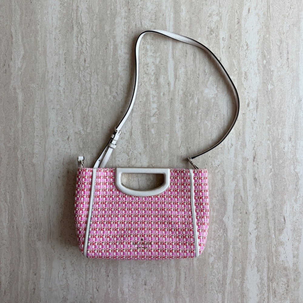 Kate Spade Alexia Raffia Tweed Convertible Crossbody Clutch Bag - Picture 2 of 5